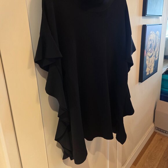 Per Se by Carlisle Black Tunic Top with Ruffle Detail - Picture 2 of 5